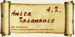 Anita Kosanović vizit kartica
